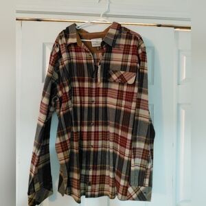 Legendary Whitetails Men's Plaid Button Down Shirt - Red, Brown, Cream